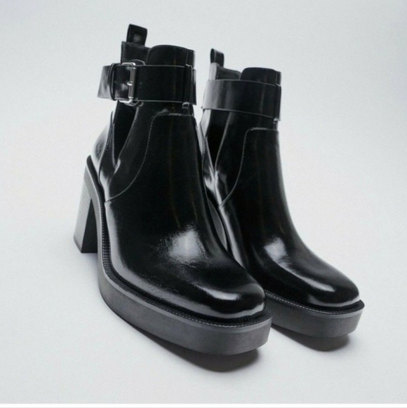 Zara Shoes - Zara Black Leather Ankle Boots